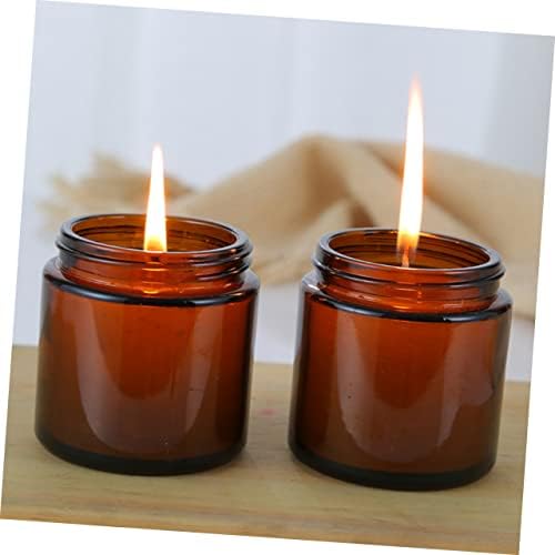 Operitacx 10pcs Glass Scented Candle Containers with Cover Bottles