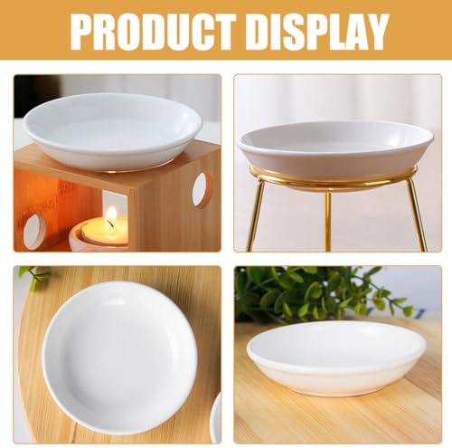 VOSAREA 6pcs Ceramic Plates for Wax Warmer Replacement Dish