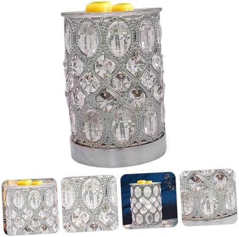 Magiclulu 1pc Romantic Aroma Burner Warm Wax Melting Lamp Crystal Fragrance Holder Night Light