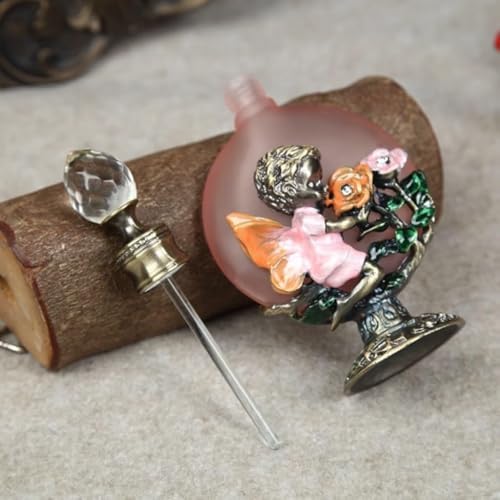 Vintage Perfume Bottle with Crystal Cover 30Ml Glass Art Decanter