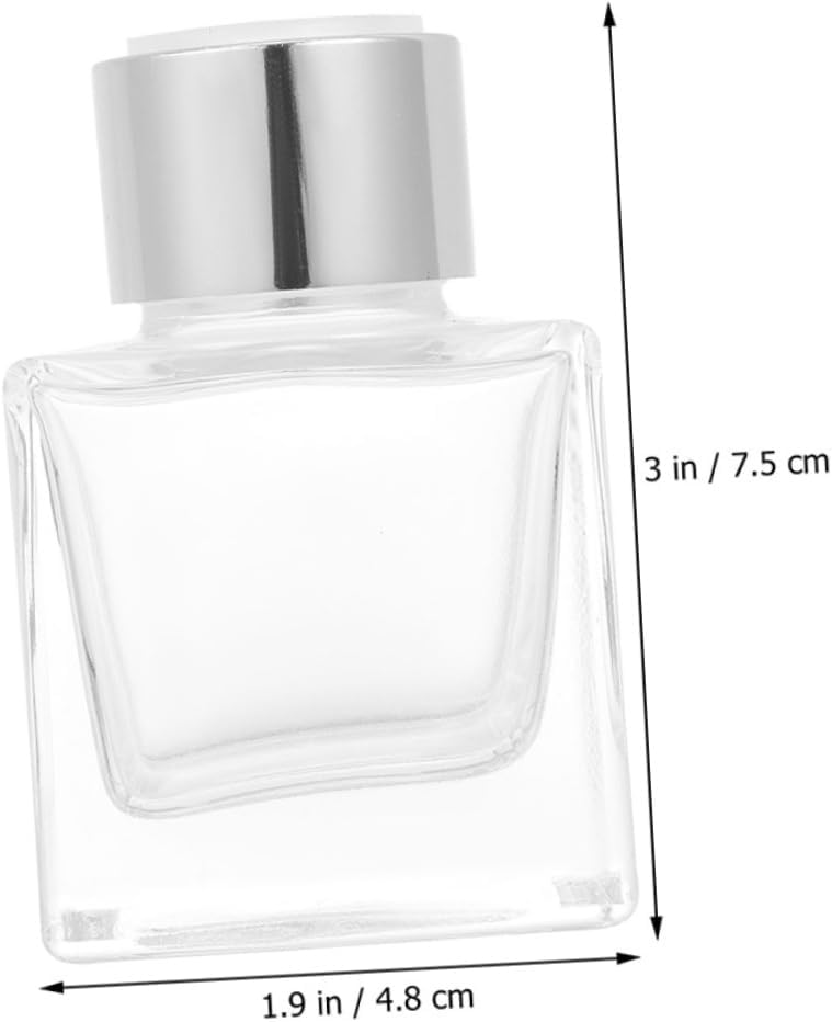 Happyyami 50ml Glass Aromatherapy Diffuser Bottle Square Design