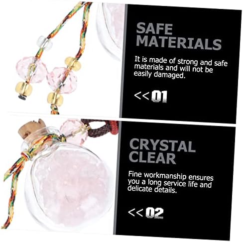 Natural Rose Quartz Car Hanging Perfume Bottle Pendant