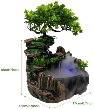 AHULIN Indoor Resin Water Fountain with LED Light