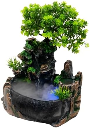 CAIHAOA Indoor Tabletop Fountain with Light and Pump