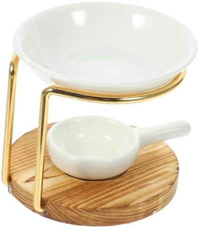 1Set Ceramic Essential Oil Burner with Tealight Holder for Relaxing Spaces