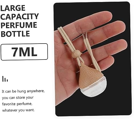 6pcs Clear Car Perfume Diffuser Bottles with Wood Lid Stylish Decor