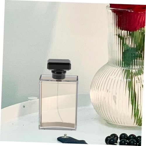 5pcs Black Square Perfume Bottle Caps with Screw Seal for Travel and Versatile Use