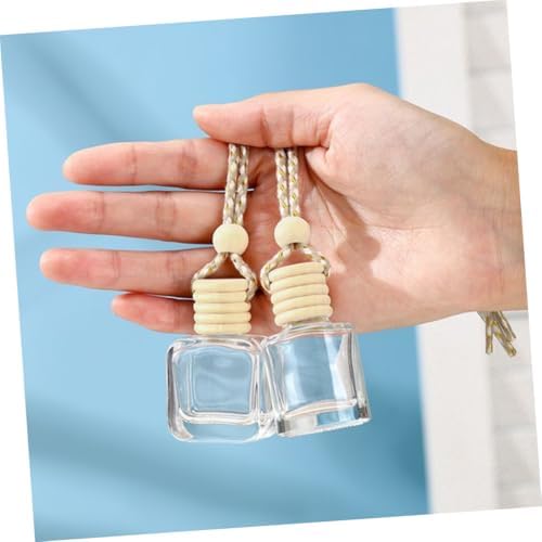 8pcs Car Glass Perfume Bottles Diffuser Pendant for Auto Decor Interior Decoration Hanging Scent Holder