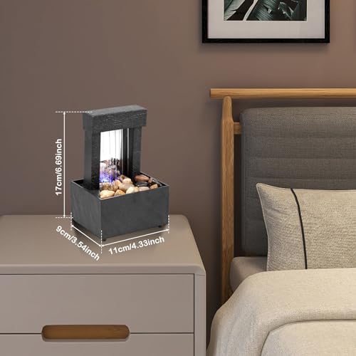 Indoor 4-Tier Waterfall Fountain with Soft LED Light
