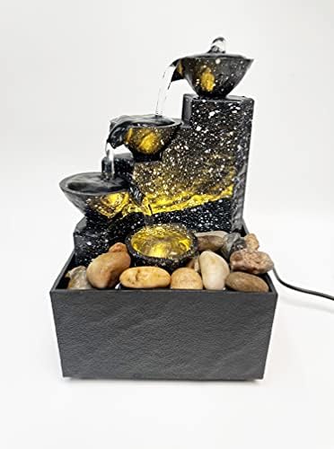 Tabletop Fountain with LED Lights and USB Power