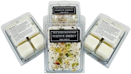 New Moon Beginnings Positive Energy Wax Melts - Natural Healing Crystals and Soy Wax