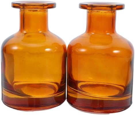 2 Pcs 150ml Glass Diffuser Bottles with Caps for Home Office and Car