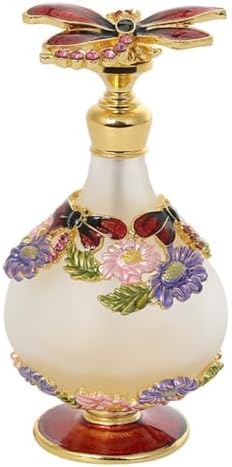 25ml Perfume Bottles Empty with Dragonfly Cover Vintage Glass Decorative Bottles for Girls Women