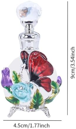 Glass Perfume Bottle 25ml Retro Embossed Dripping Cap Empty Vial for Ladies