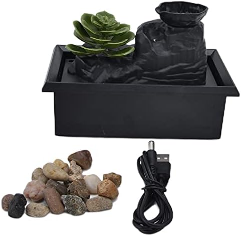 Diydeg Mini Desktop Waterfall Fountain with LED Light
