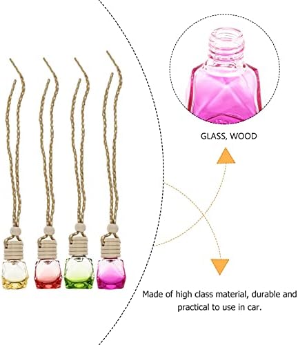 10PCS Refillable Perfume Bottle Set Colorful Glass Portable Hanging Decor for Home and Travel