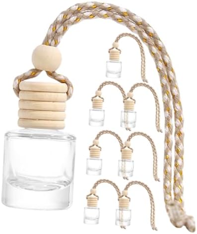 8pcs Car Glass Perfume Bottles Diffuser Pendant for Auto Decor Interior Decoration Hanging Scent Holder