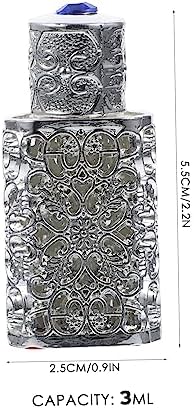 Belliuffy Essential Oils Perfume Bottle Empty Glass and Alloy Travel Toiletry Refillable Decorative