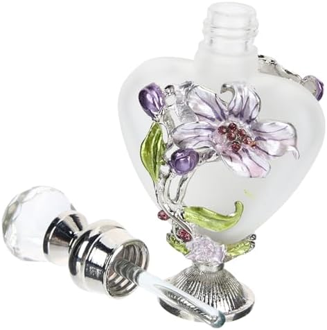 Vintage Flower Glass Perfume Bottle for Essential Oils and Gifting