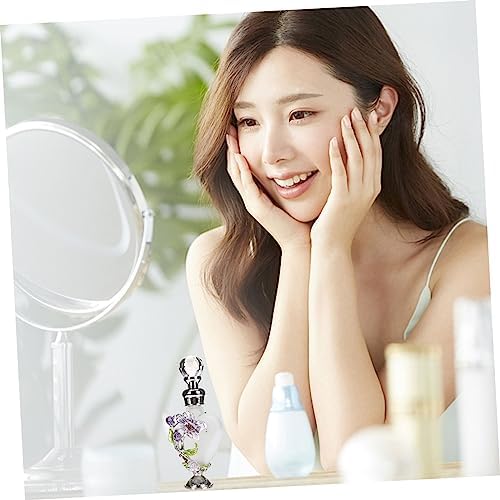 Vintage Flower Glass Perfume Bottle Decorative Essential Oil Holder for Travel and Gifting