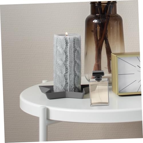 5pcs Black Square Perfume Bottle Caps with Screw Seal for Travel and Versatile Use