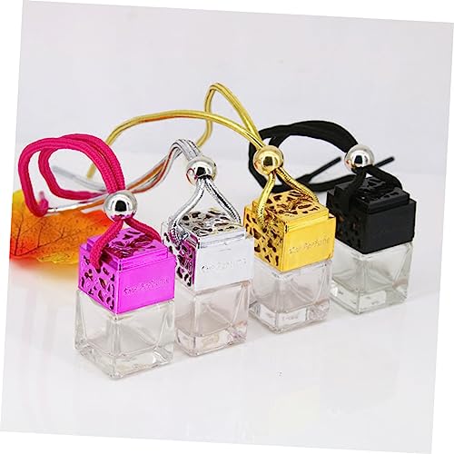 PartyKindom 4Pcs 8ml Hanging Perfume Bottle Pendant Decorative Glass Essential Oil Holder