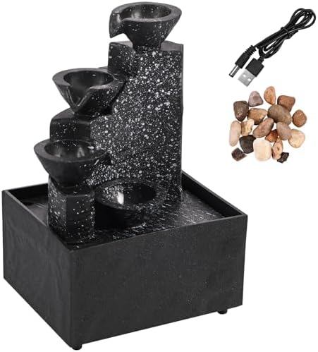 StuiPuil Tabletop Waterfall Decor with Soft Lights