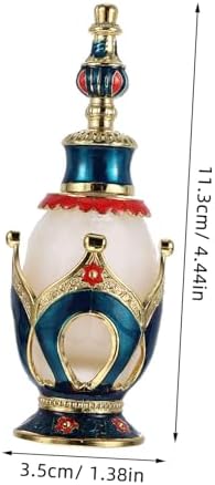 Didiseaon Vintage Glass Perfume Bottle with Alloy Crown Refillable Essential Oil Container