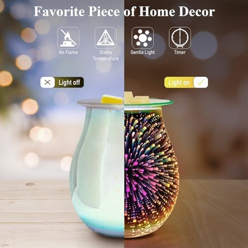 EQUSUPRO 3D Glass Wax Melt Warmer with Timer