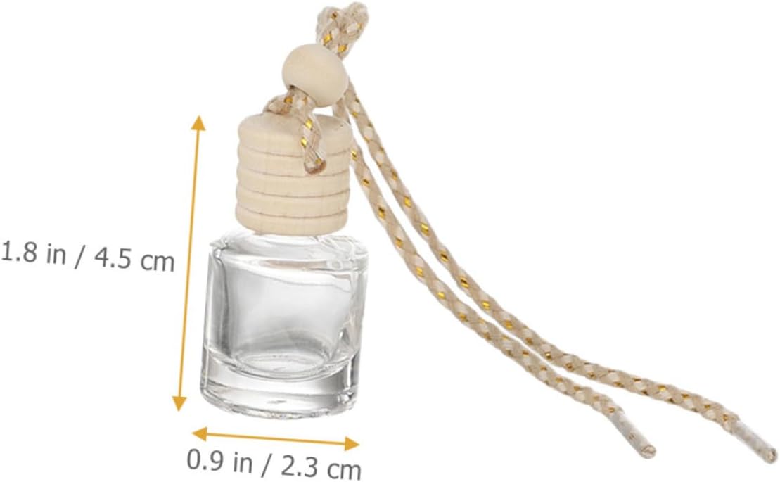 12Pcs Clear Perfume Bottles with Wood Cap for Home and Car Decoration