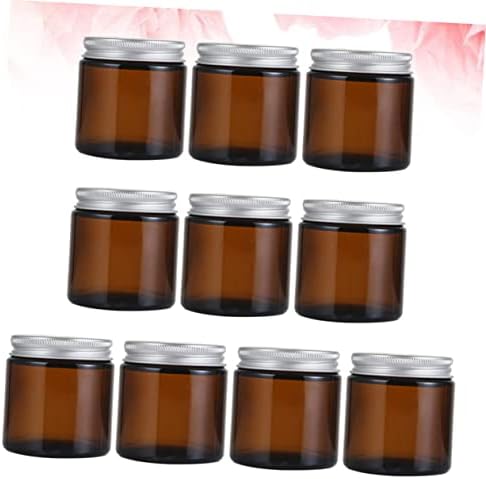 Operitacx 10pcs Glass Scented Candle Containers with Cover Bottles