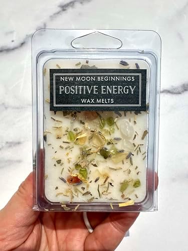 New Moon Beginnings Positive Energy Wax Melts - Natural Healing Crystals and Soy Wax