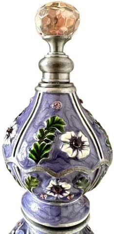HUFFA Vintage Purple Flower Perfume Bottle with Crystal Cap