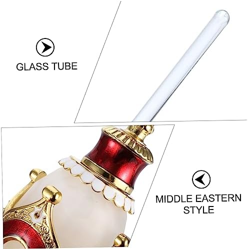 Didiseaon Vintage Glass Perfume Bottle with Alloy Crown Refillable Essential Oil Container