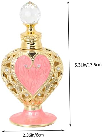 Heart Shaped Perfume Bottle Middle Eastern Style Decorative Refillable Container for Essential Oils