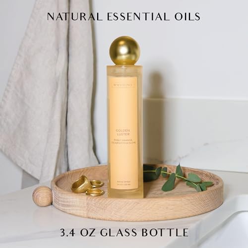Golden Luster Gift Box with Candle Room Spray and Reed Diffuser