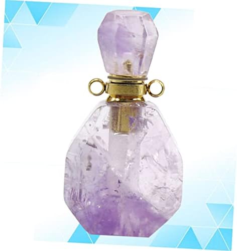 GARVALON Fluorite Crystal Perfume Bottle Necklace for Women