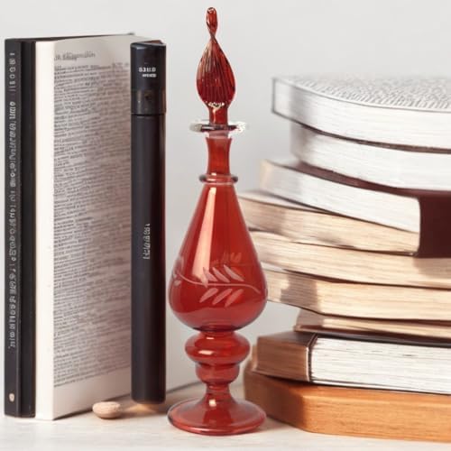 Ornamenta Hand-Blown Glass Perfume Bottle with Egyptian Engraving
