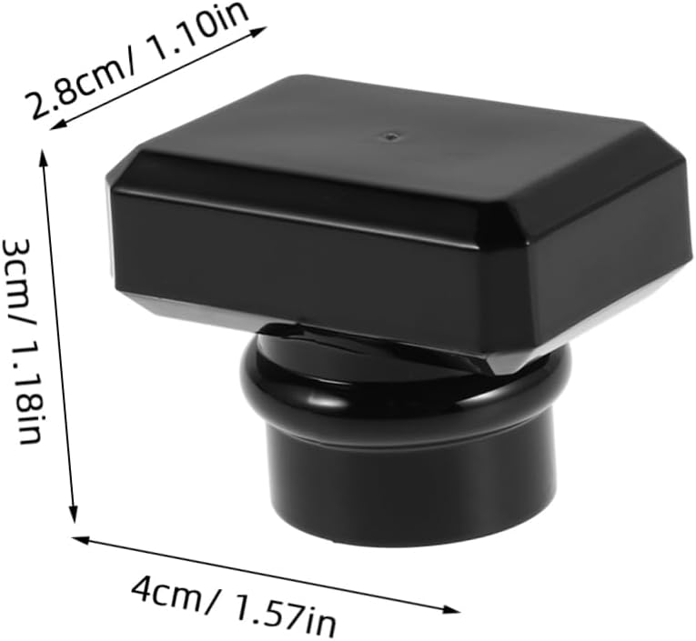 5pcs Black Square Plastic Perfume Bottle Caps with Durable Seal Screws