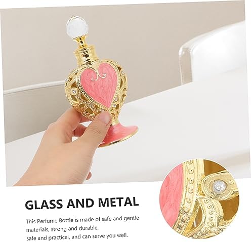 Heart Shaped Perfume Bottle Middle Eastern Style Decorative Refillable Container for Essential Oils