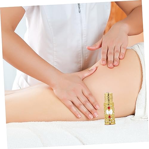 1pc Decorative Glass Perfume Bottle Vintage Style Essential Oil Container for Home and Travel