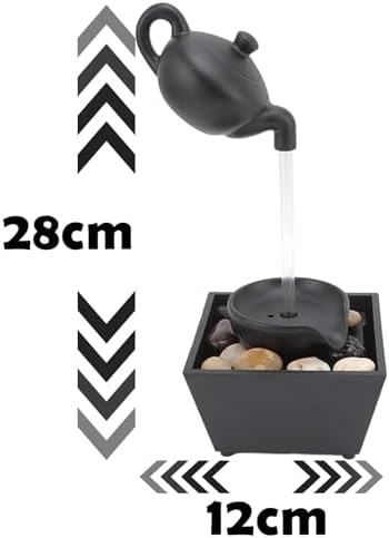 Horoper Floating Teapot Tabletop Water Fountain with LED Lights