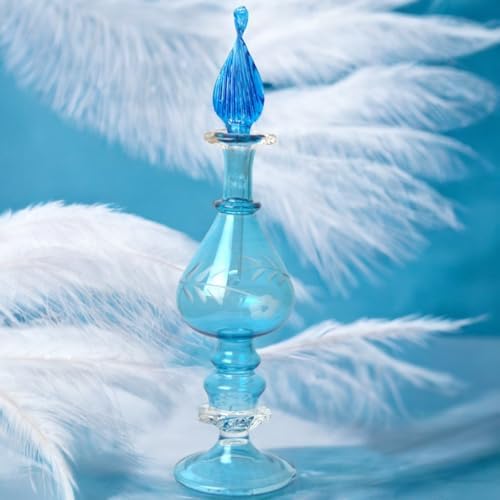Egyptian Glass Perfume Bottle Hand Painted Refillable Decanter
