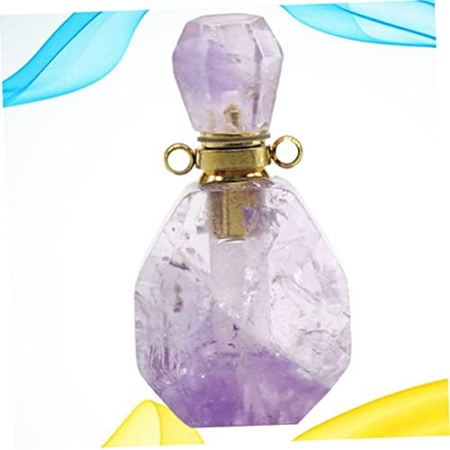 GARVALON Fluorite Crystal Perfume Bottle Necklace for Women