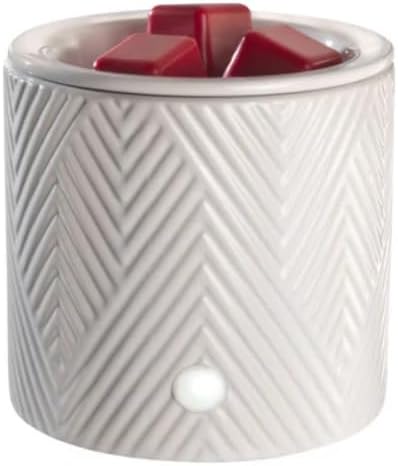Candle Lite White Chevron Wax Melt Warmer for Gifting