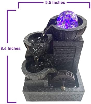 Tabletop Fountain with Crystal Ball and LED Light