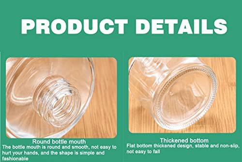 2 Pcs 50ml Clear Glass Diffuser Bottles with Black Lid