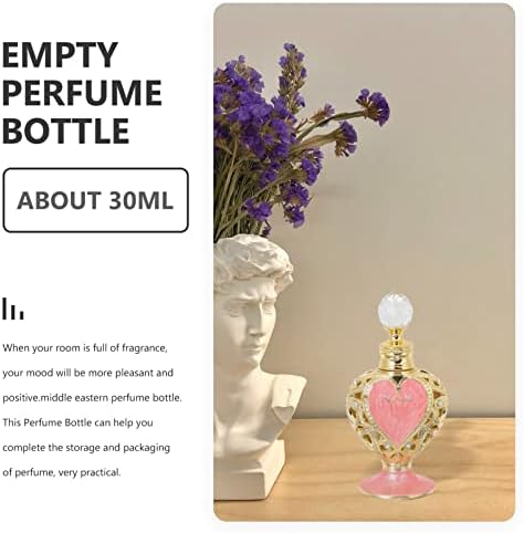 Luxshiny Heart Shaped Refillable Perfume Bottle Elegant Decorative Container for Essential Oils and Travel Use