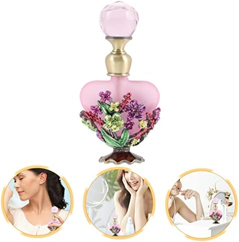 Retro Enamel Perfume Bottle 10ml Empty Glass Metal Holder