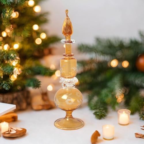 Hand Blown Amber Fragrance Glass Bottle